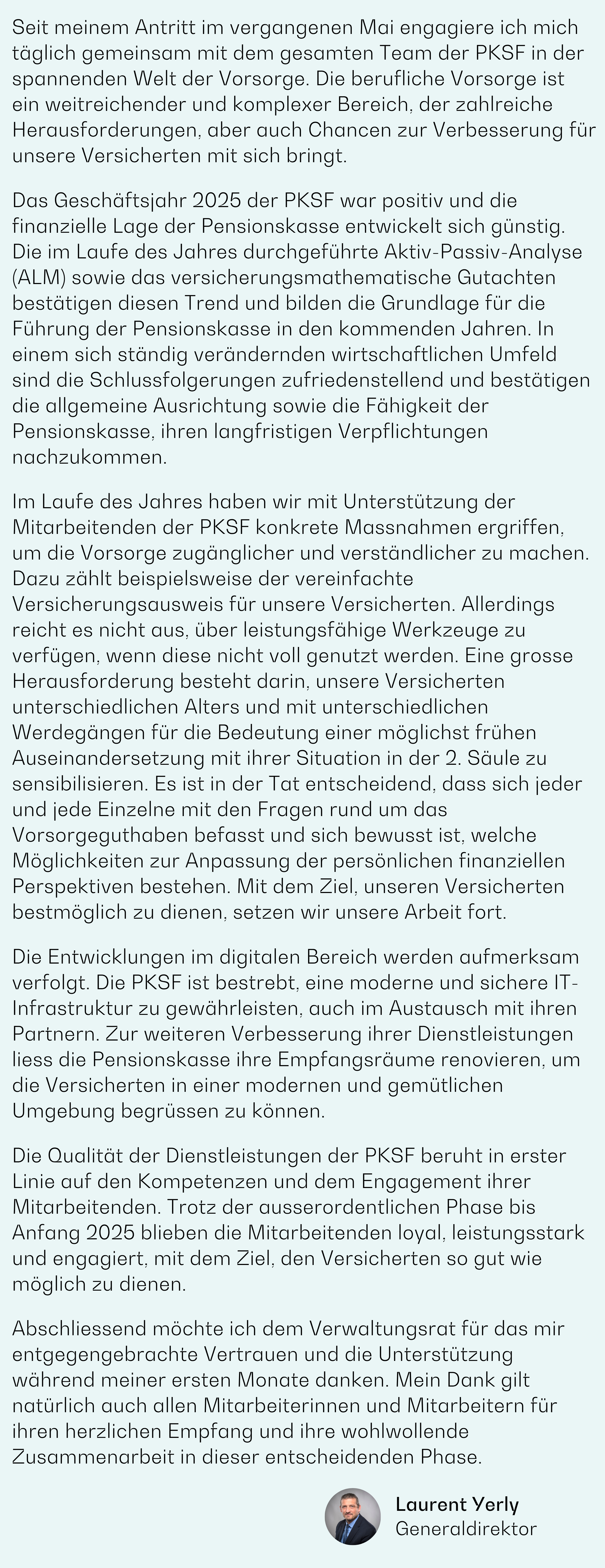 Mitteilung des Direktors